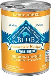 Blue Buffalo Homestyle Recipe Large Breed Chicken Dinner with Garden Vegetables Canned Dog Food, 12.5-oz, case of 12