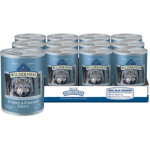 Blue Buffalo Wilderness Turkey & Chicken Grill Grain-Free Canned Dog Food, 12.5-oz, case of 12