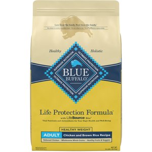 Blue Buffalo Life Protection Formula Healthy Weight Adult Chicken & Brown Rice Recipe Dry Dog Food, 15-lb bag