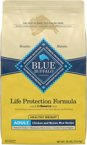Blue Buffalo Life Protection Formula Healthy Weight Adult Chicken & Brown Rice Recipe Dry Dog Food, 30-lb bag slide 1 of 10