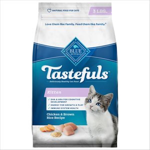 Blue Buffalo Healthy Growth Kitten Chicken & Brown Rice Recipe Dry Cat Food, 3-lb bag