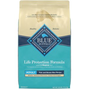 Blue Buffalo Life Protection Formula Adult Fish & Brown Rice Recipe Dry Dog Food, 30-lb bag