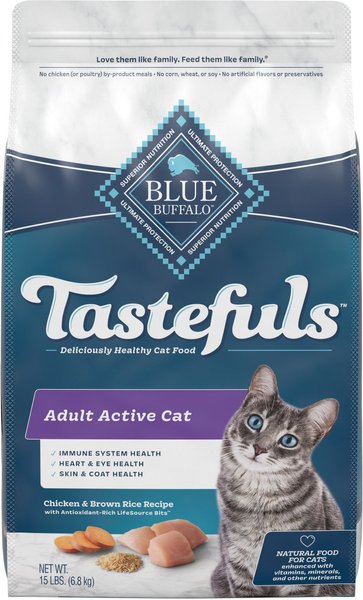 Blue Buffalo Tastefuls Chicken Natural Adult Dry Cat Food, 15-lb bag slide 1 of 8