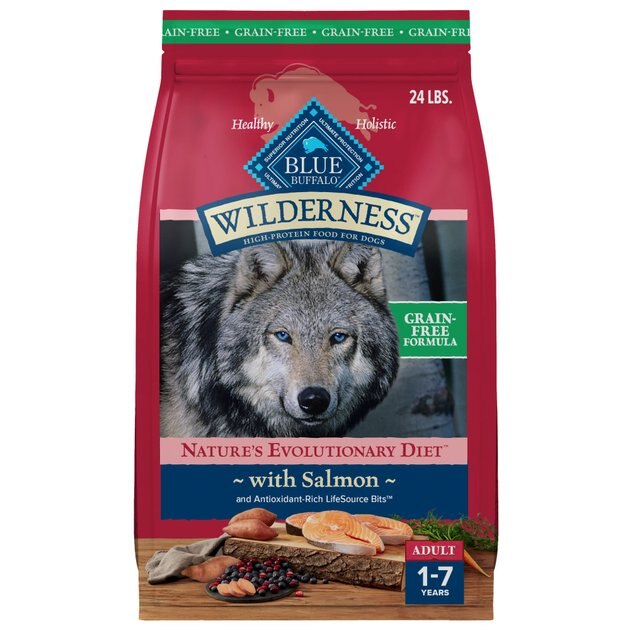 BLUE BUFFALO Wilderness Salmon Recipe Grain-Free Dry Dog Food, 24-lb ...