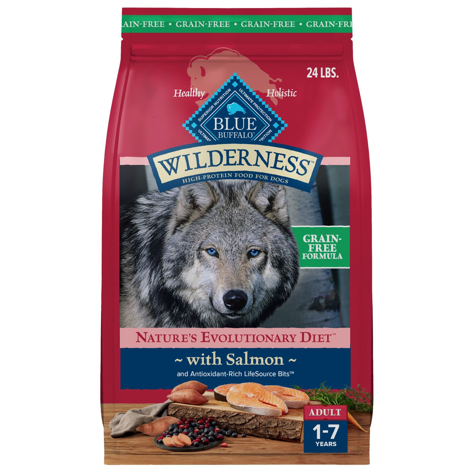 BLUE BUFFALO Wilderness Salmon Recipe Grain Free Dry Dog Food