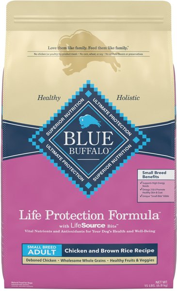Blue Buffalo Life Protection Formula Small Breed Adult Chicken & Brown Rice Recipe Dry Dog Food, 15-lb bag slide 1 of 10