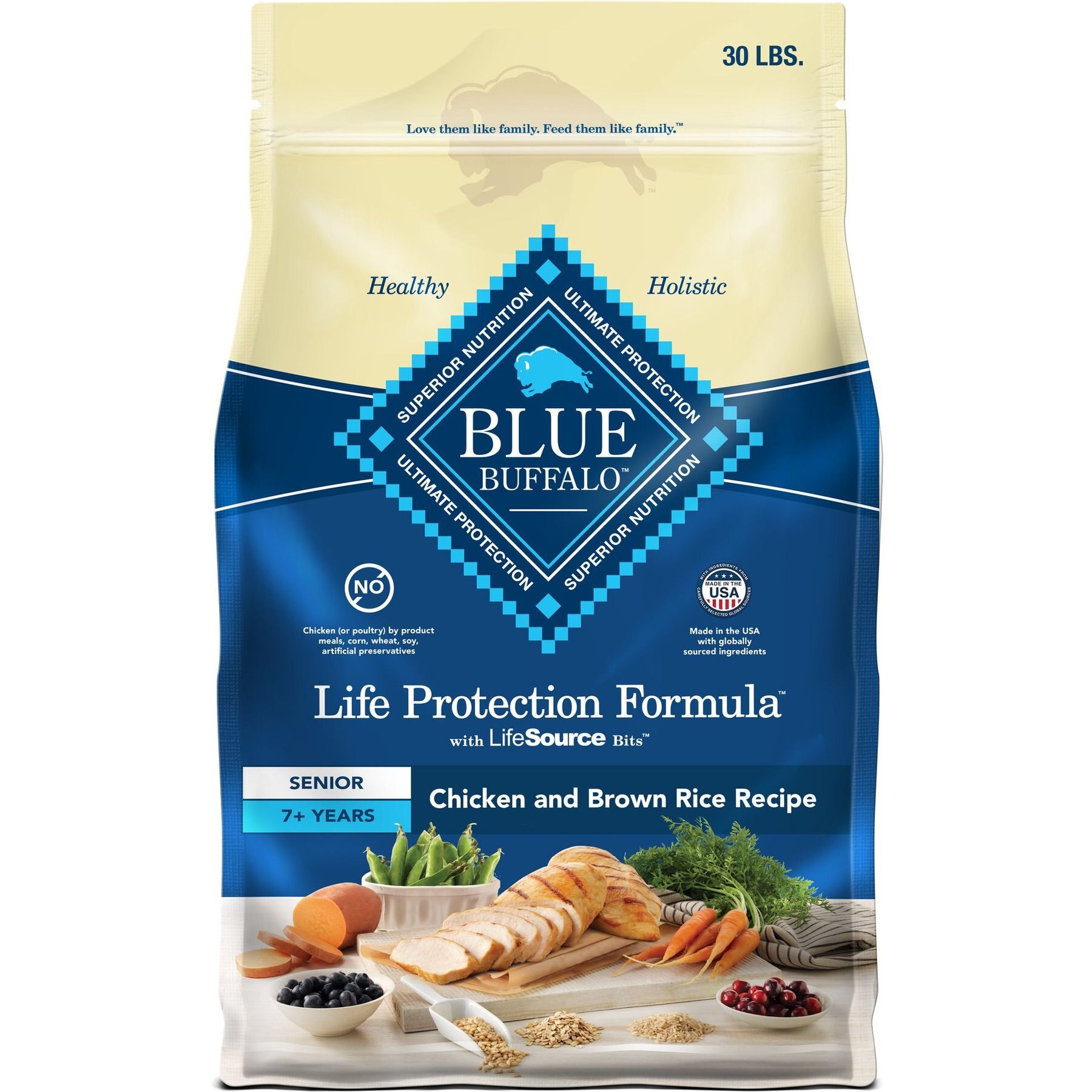 BLUE BUFFALO Life Protection Formula Senior Chicken & Brown Rice Recipe ...