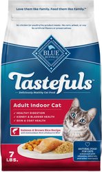 Blue Buffalo Tastefuls Indoor Natural Salmon & Brown Rice Adult Dry Cat Food, 7-lb bag