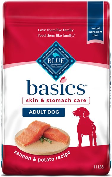 Blue Buffalo Basics Skin & Stomach Care Salmon & Potato Recipe Adult Dry Dog Food, 11-lb bag slide 1 of 10