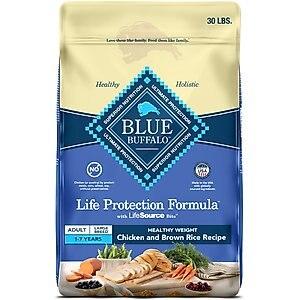 Blue Buffalo Life Protection Formula Large Breed Healthy Weight Adult Chicken & Brown Rice Recipe Dry Dog Food, 30-lb bag