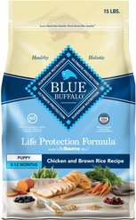 Blue Buffalo Life Protection Formula Puppy Chicken & Brown Rice Recipe Dry Dog Food, 15-lb bag