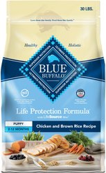 Blue Buffalo Life Protection Formula Puppy Chicken & Brown Rice Recipe Dry Dog Food, 30-lb bag