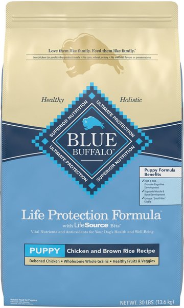 Blue Buffalo Life Protection Formula Puppy Chicken & Brown Rice Recipe Dry Dog Food, 30-lb bag slide 1 of 10