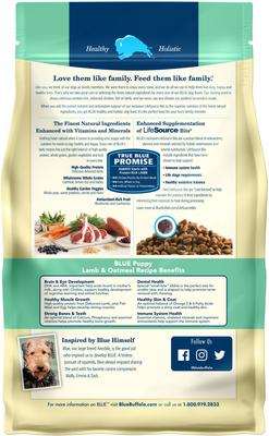 Show full view: Blue Buffalo Life Protection Formula Puppy Lamb & Oatmeal Recipe Dry Dog Food, 6-lb bag slide 3 of 12