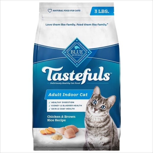 Blue Buffalo Tastefuls Chicken Indoor Natural Adult Dry Cat Food, 3-lb bag slide 1 of 8