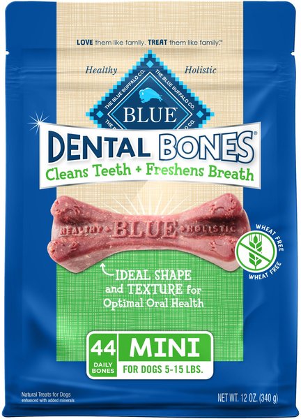 Blue Buffalo Dental Bones Mini All Natural Rawhide-Free Dental Dog Treats, 44 count slide 1 of 9