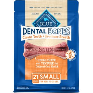 Blue Buffalo Dental Bones Small All Natural Rawhide-Free Dental Dog Treats, 21 count