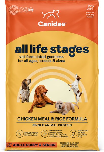 CANIDAE All Life Stages Chicken Meal & Rice Formula Dry Dog Food, 27-lb bag slide 1 of 10