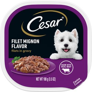 Cesar Filets in Gravy Filet Mignon Flavor Dog Food Trays, 3.5-oz, case of 24