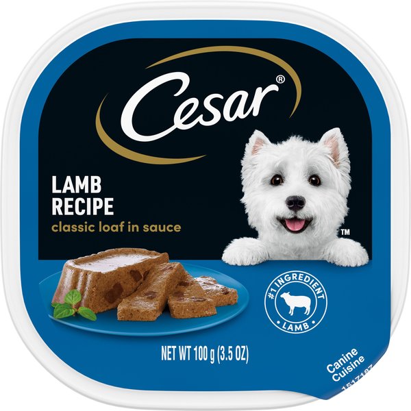Cesar Classic Loaf in Sauce Lamb Recipe Adult Wet Dog Food Trays, 3.5-oz, case of 24 slide 1 of 10