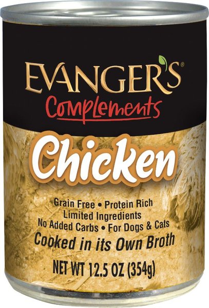 Evanger's Grain-Free Chicken Canned Dog & Cat Food, 12.8-oz, case of 12 slide 1 of 6