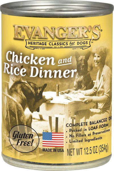 Evanger's Classic Recipes Chicken & Rice Canned Dog Food, 12.5-oz, case of 12 slide 1 of 5