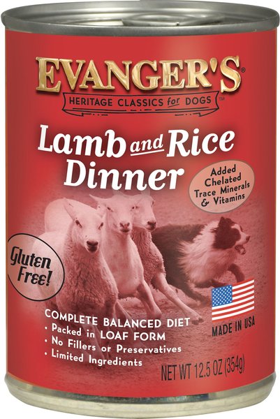 Evanger's Classic Recipes Lamb & Rice Dinner Canned Dog Food, 12.5-oz, case of 12 slide 1 of 5