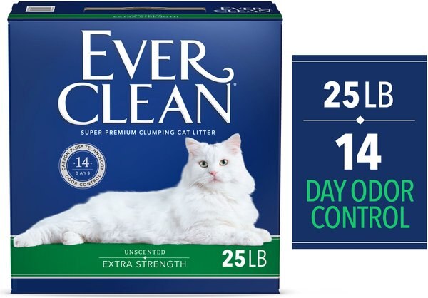 EVER CLEAN Extra Strength Unscented Clumping Clay Cat Litter, 25lb box
