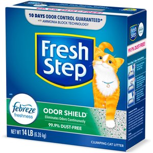 Fresh Step Odor Shield Febreze Scented Clumping Clay Cat Litter, 14-lb box