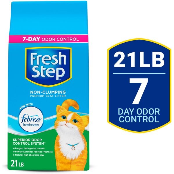 FRESH STEP Premium Scented NonClumping Cat Litter, 21lb