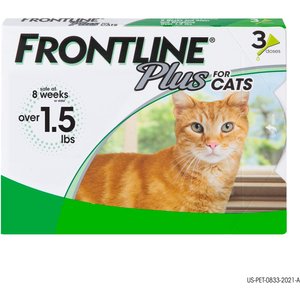 Frontline Plus Flea & Tick Spot Treatment for Cats, over 1.5 lbs, 3 Doses (3-mos. supply)