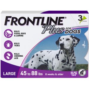 Frontline Plus for Dogs Flea and Tick Treatment (Large Dog, 45-88 lbs.) Purple Box