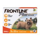 Frontline Plus Flea & Tick Spot Treatment for Small Dogs, 5-22 lbs, 3 Doses (3-mos. supply)