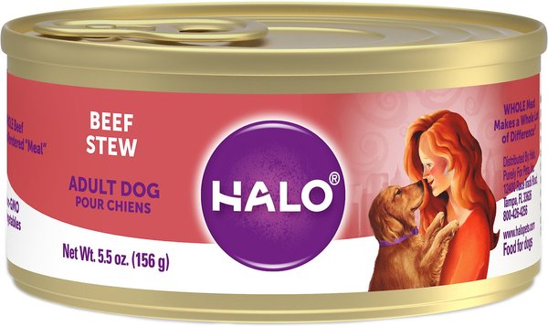 Halo Holistic Beef Recipe in Broth Adult Wet Dog Food, 5.5-oz, case of 12 slide 1 of 9
