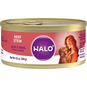 Halo Holistic Beef Stew Adult Canned Dog Food, 5.5-oz, case of 12