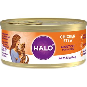 Halo Adult Grain-Free Pate Chicken Recipe in Broth Wet Cat Food, 5.5-oz, case of 12