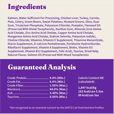 Show full view: Halo Salmon Adult Grain-Free Soft Pate in Broth Wet Cat Food, 3-oz can, case of 12 slide 8 of 11