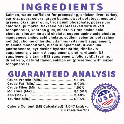 Show full view: Halo Salmon Adult Grain-Free Soft Pate in Broth Wet Cat Food, 3-oz can, case of 12 slide 10 of 11