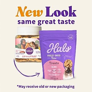 Halo Liv-a-Littles Grain-Free 100% Wild Salmon Freeze-Dried Cat Treats, 1.6-oz bag