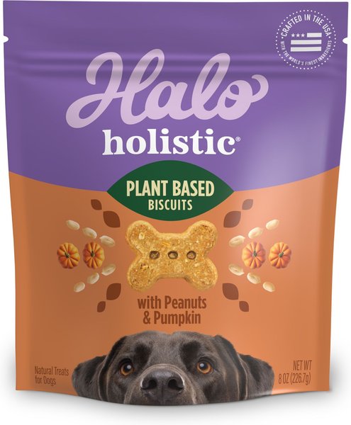 Halo Plant-Based Dog Treats with Peanuts & Pumpkin Vegan Dog Treat, 8-oz slide 1 of 11