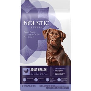 Holistic Select Adult Health Chicken Meal & Brown Rice Recipe Dry Dog Food, 4-lb bag