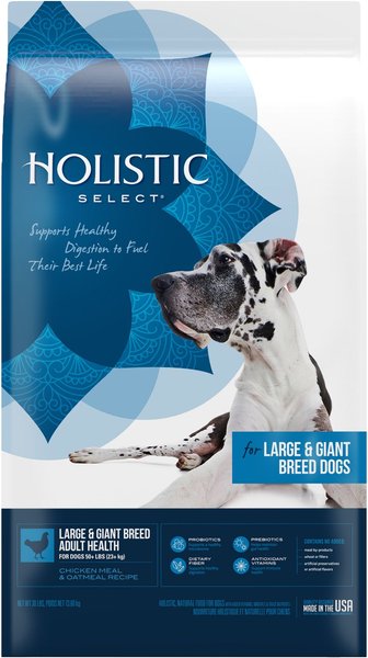 Holistic Select Large & Giant Breed Adult Health Chicken Meal & Oatmeal Recipe Dry Dog Food, 30-lb bag slide 1 of 10