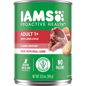 Iams ProActive Health Classic Ground with Lamb & Whole Grain Rice Adult Wet Dog Food , 13-oz, case of 12