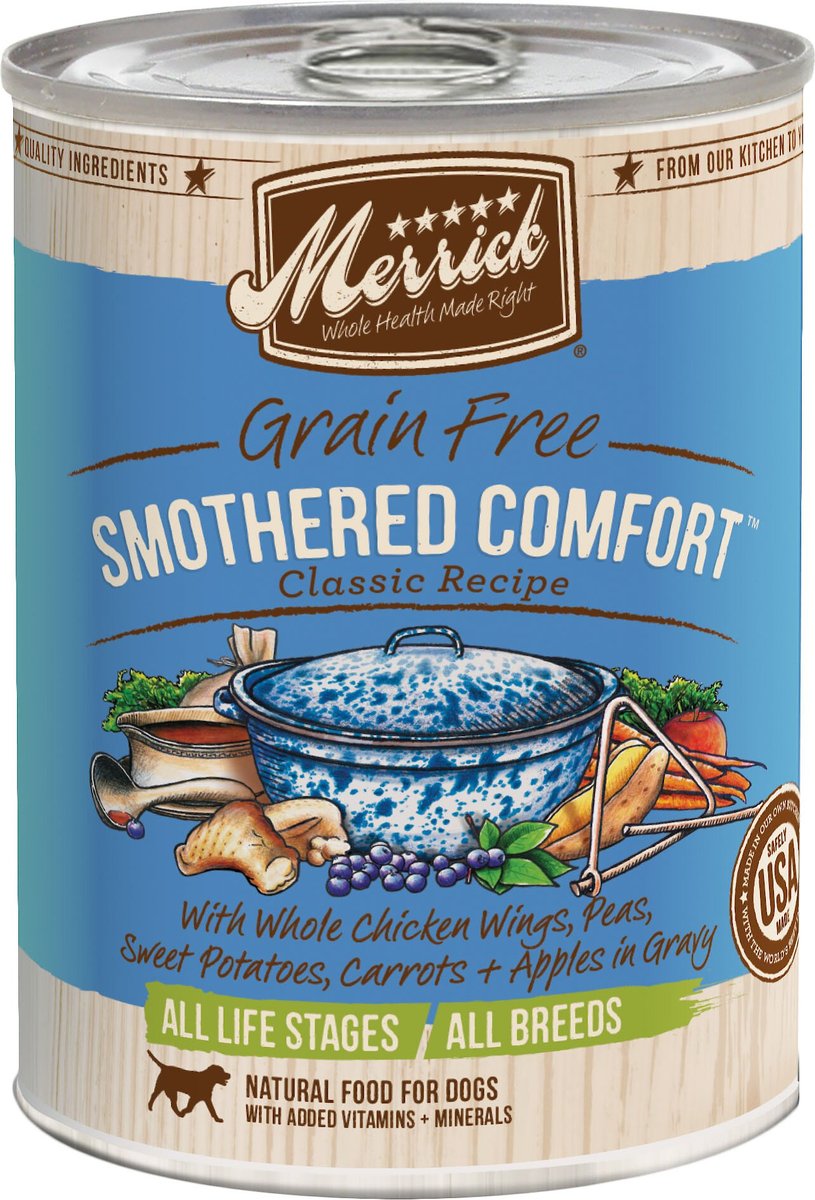 Merrick Grain Free Smothered Comfort Canned Wet Dog Food, 12.7 oz., Case of  12