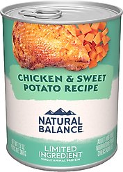 Natural Balance L.I.D. Limited Ingredient Diets Chicken & Sweet Potato Formula Grain-Free Canned Dog Food, 13-oz, case of 12