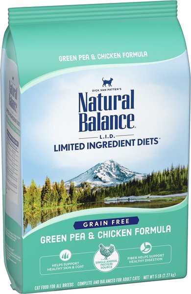 Natural Balance L.I.D. Limited Ingredient Diets Green Pea & Chicken Formula Grain-Free Dry Cat Food, 5-lb bag slide 1 of 3