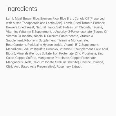 Show full view: Natural Balance L.I.D. Limited Ingredient Diets Lamb & Brown Rice Formula Dry Dog Food, 28-lb bag slide 7 of 10