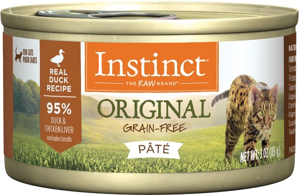 INSTINCT Original Real Duck Recipe Grain-Free Pate Wet Cat Food, 3-oz ...