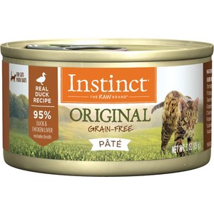Instinct Original Grain-Free Pate Real Duck Recipe Wet Canned Cat Food, 3-oz, case of 24