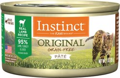 Instinct Original Grain-Free Pate Real Lamb Recipe Canned Cat Food, 3-oz, case of 24